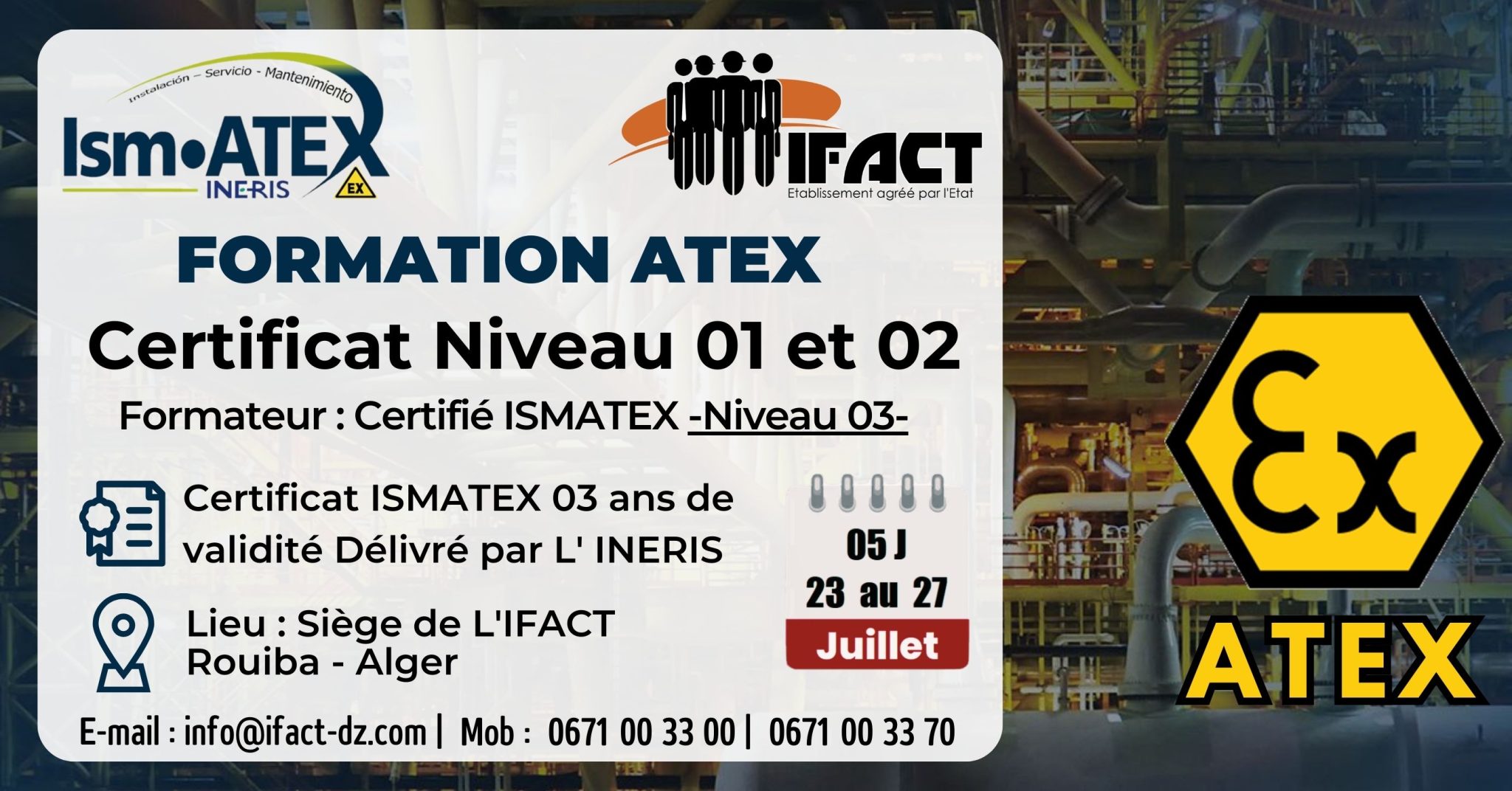 IFACT Formation Certifiante ATEX Niveau 1 2 IFACT Rouiba
